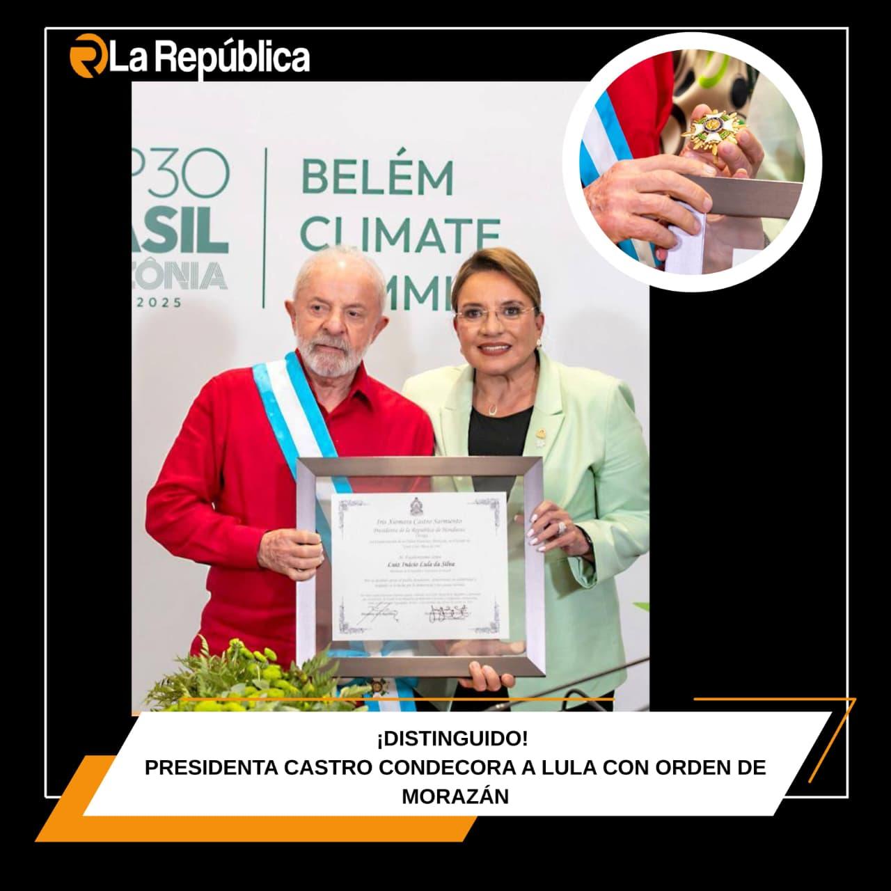 ¡DISTINGUIDO!  PRESIDENTA CONDECORA A LULA CON ORDEN DE MORAZÁN - Cover Image